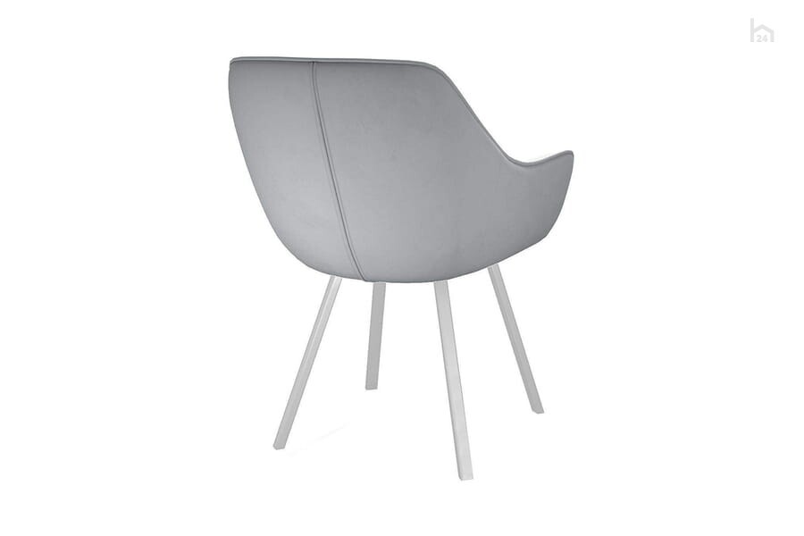 Стул кухонный 252 М поворотный, микровелюр B22 grey, ножки белые 3 small