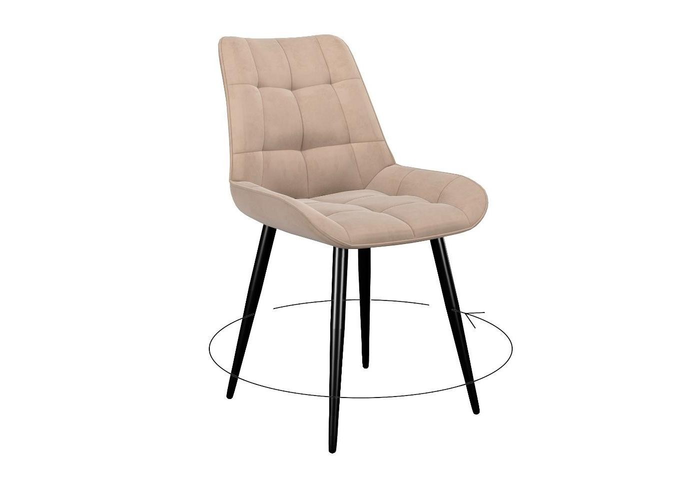 Мягкий стул DikLine 226 поворотный B03 BEIGE, ножки черные