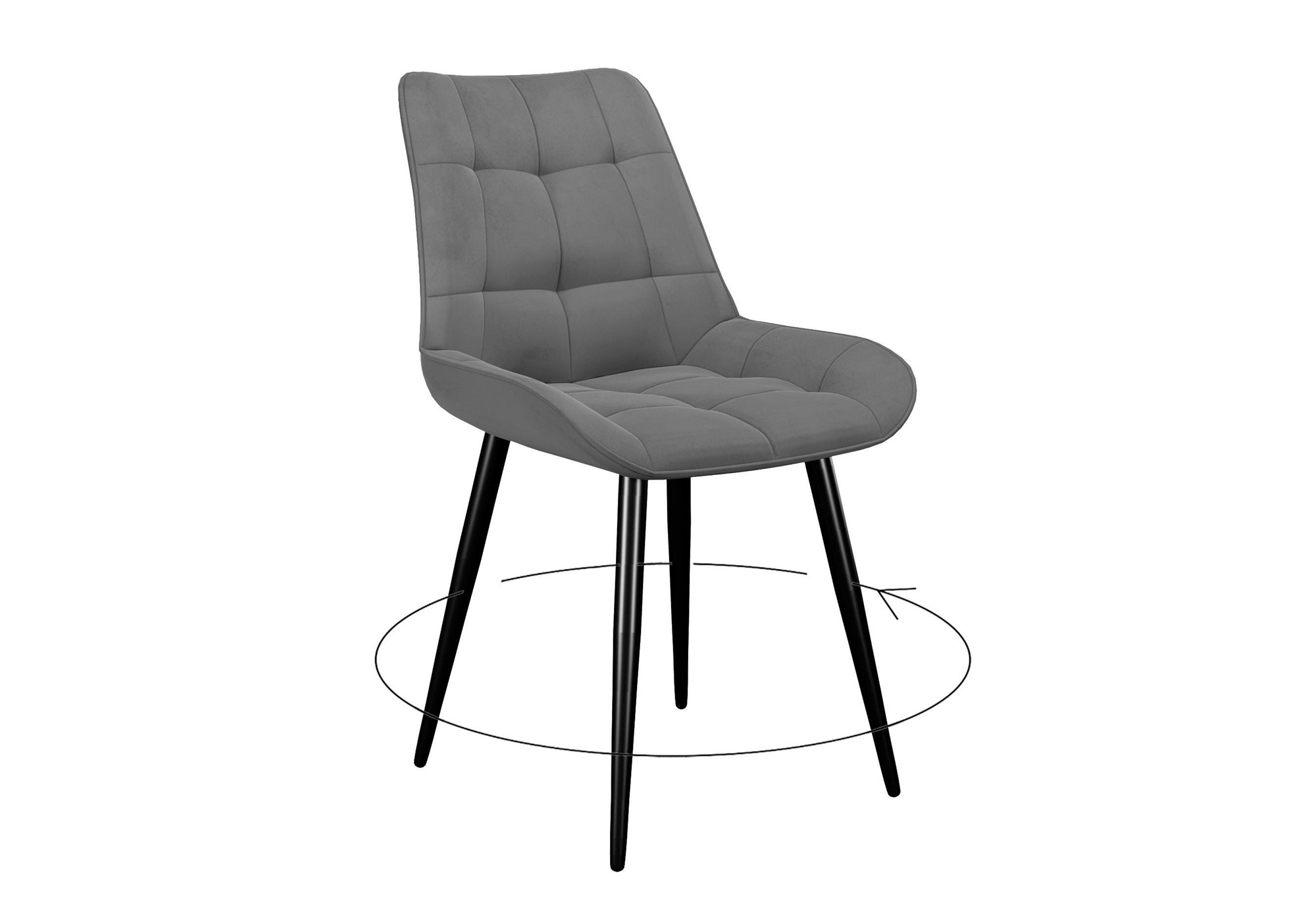 Кухонный стул DikLine 226 поворотный B22 GREY, ножки черные