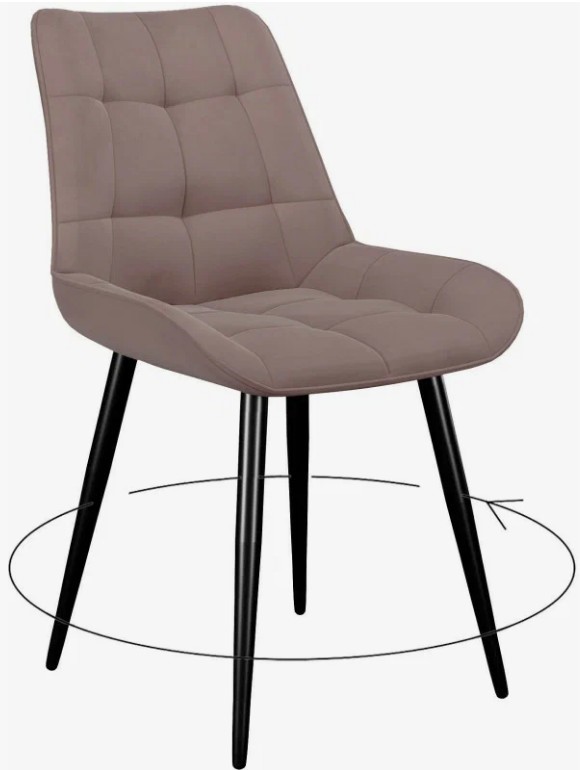 Кухонный стул DikLine 226 поворотный B5 LATTE, ножки черные