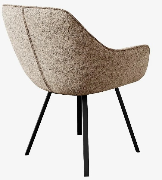Стул мягкий DikLine 252 М поворотный, NS04 CREAM, ножки черные 6 small