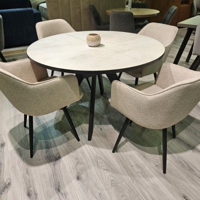 Стул мягкий DikLine 252 М поворотный, NS04 CREAM, ножки черные 9 small