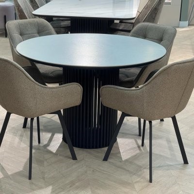 Стул мягкий DikLine 252 М поворотный, NS04 CREAM, ножки черные 10 small