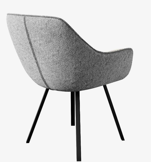 Мягкий стул DikLine 252 М поворотный, NS10 GREY, ножки черные 2 small