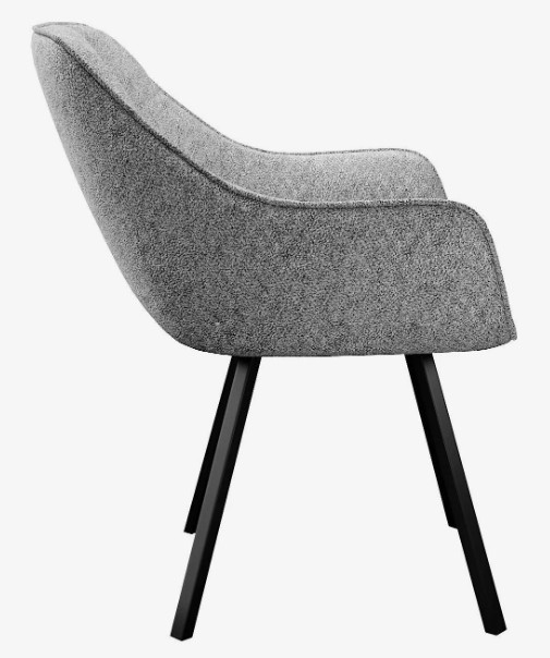 Мягкий стул DikLine 252 М поворотный, NS10 GREY, ножки черные 4 small