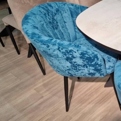 Стул для кухни DikLine 442 поворотный, M19 бирюза, ножки черные 6 small
