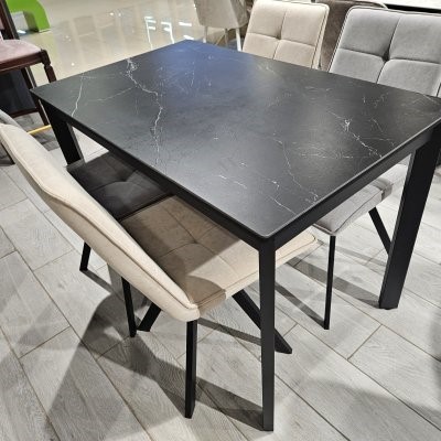 Кухонный стол DikLine LK110 Керамика Черный мрамор/подстолье черное/опоры черные 11 small