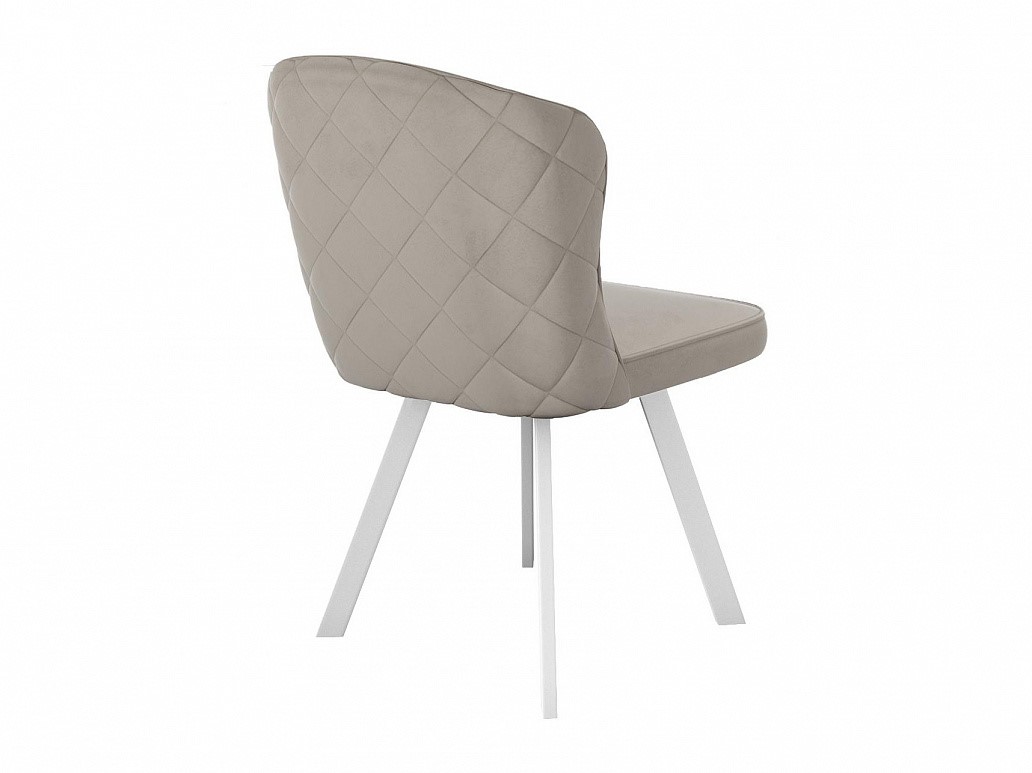 Мягкий стул 219 поворотный, микровелюр B03 beige, ножки белые 3 small