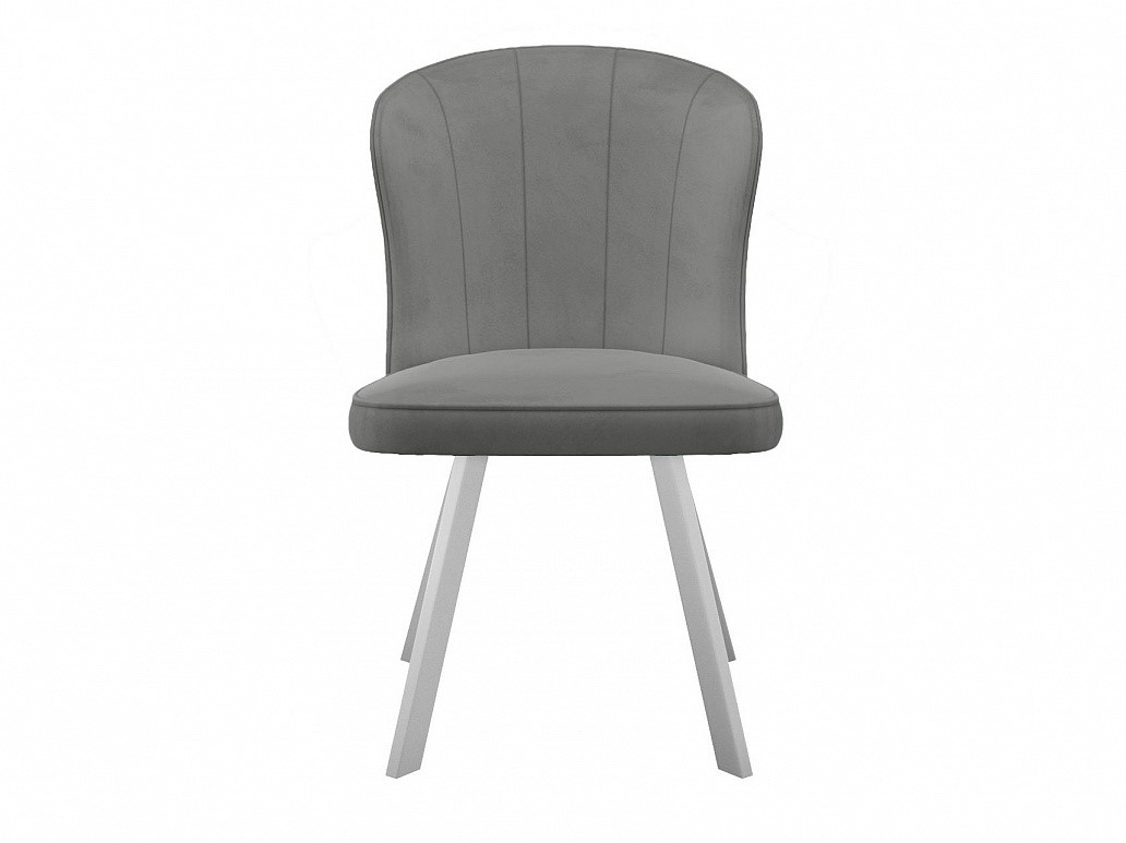 Стул кухонный 219 поворотный, микровелюр B22 grey, ножки белые 2 small