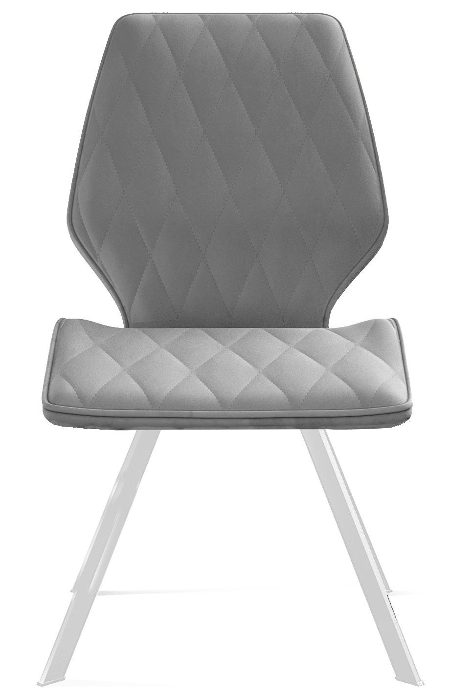 Кухонный стул 243 поворотный, микровелюр B22 grey, ножки белые 2 small