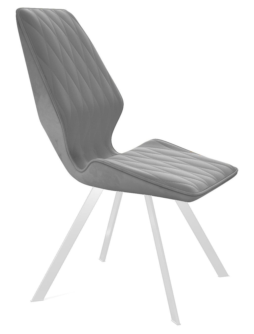 Кухонный стул 243 поворотный, микровелюр B22 grey, ножки белые 3 small