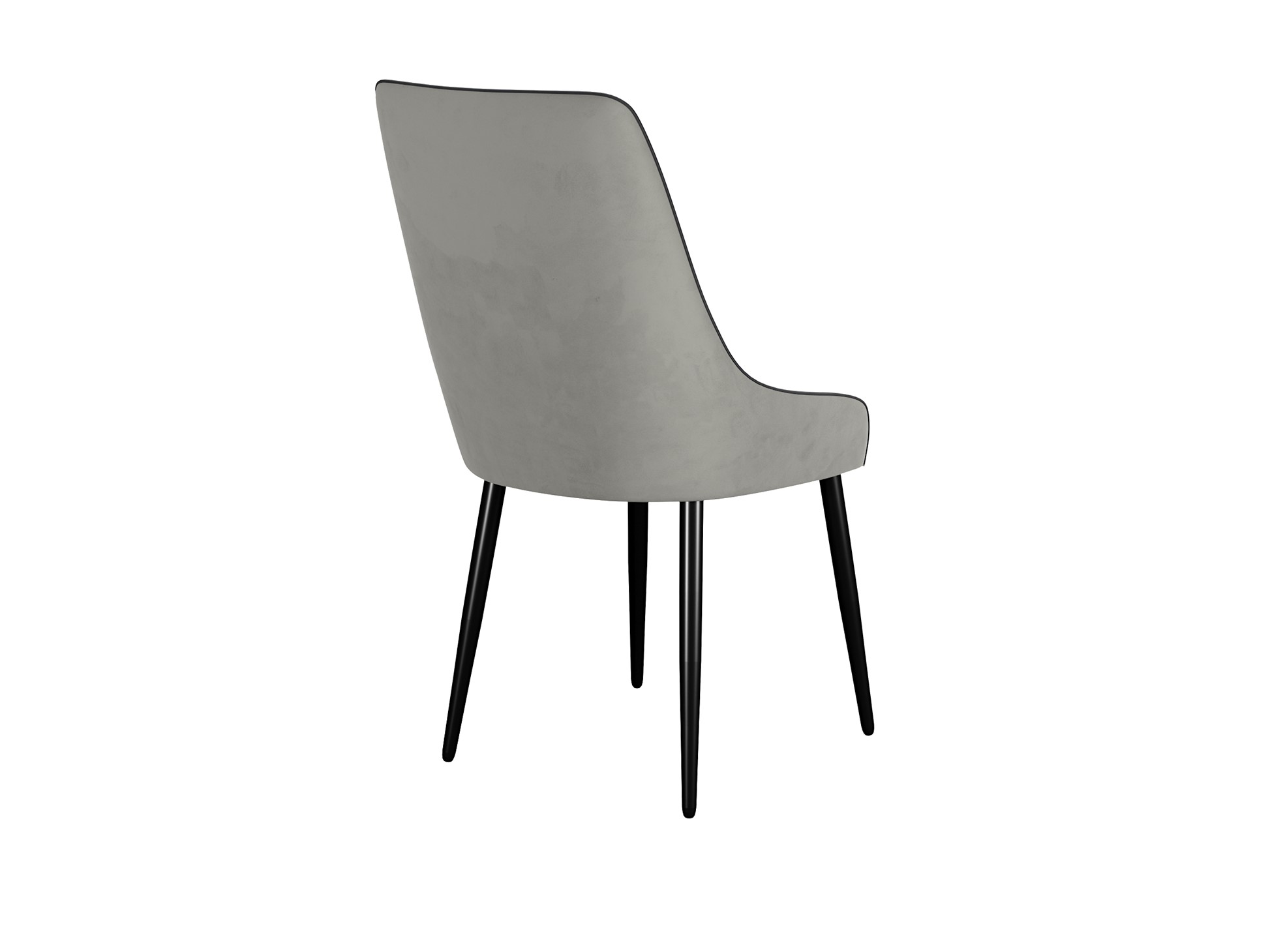 Обеденный стул 305 Микровелюр B22 Grey (кант B28 Antracite) опоры черные 4 small